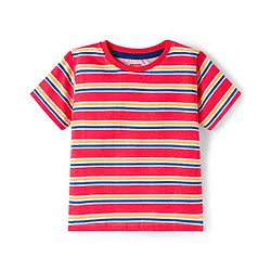 Babyhug 100% Cotton Knit Half Sleeves T-Shirts With Nautical Theme Print Pack of 3 - Yellow Red & Blue