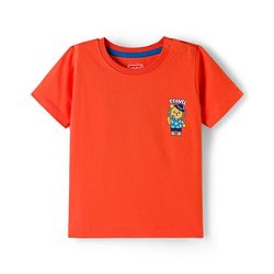 Babyhug 100% Cotton Knit Half Sleeves T-Shirts With Animal Print Pack of 3 - Blue Orange & Yellow