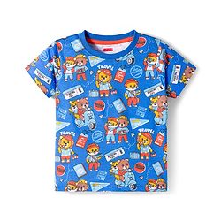 Babyhug 100% Cotton Knit Half Sleeves T-Shirts With Animal Print Pack of 3 - Blue Orange & Yellow