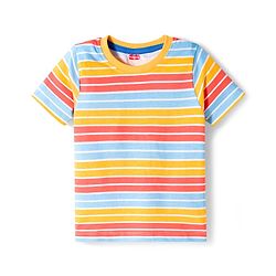 Babyhug 100% Cotton Knit Half Sleeves T-Shirts With Animal Print Pack of 3 - Blue Orange & Yellow