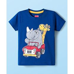 Babyhug 100% Cotton Knit Half Sleeves T-Shirts with Safari Theme Print Pack of 3 - Multicolor