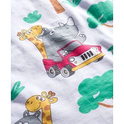 Babyhug 100% Cotton Knit Half Sleeves T-Shirts with Safari Theme Print Pack of 3 - Multicolor