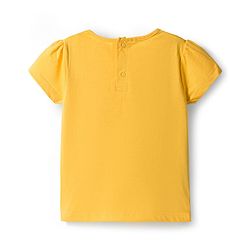 Babyhug Denim Woven Half Sleeves T-Shirt With Frock & Floral Embriodery - Blue