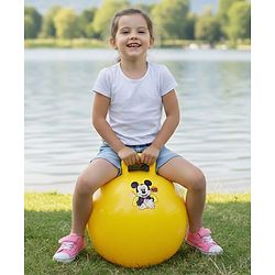 Babyhug Disney HOP Ball 58 cm - Yellow| Bounce Rubber Hop Ball| Jumping & Bouncing Ball For Boys Girls| Indoor & Outdoor Activity Toy| Best Activity Gift For Kids| BIS Certified| 45kg Weight Capacity