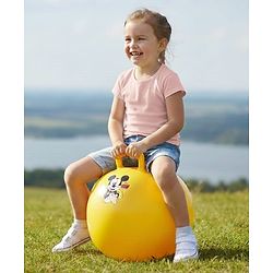 Babyhug Disney HOP Ball 58 cm - Yellow| Bounce Rubber Hop Ball| Jumping & Bouncing Ball For Boys Girls| Indoor & Outdoor Activity Toy| Best Activity Gift For Kids| BIS Certified| 45kg Weight Capacity