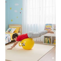Babyhug Disney HOP Ball 58 cm - Yellow| Bounce Rubber Hop Ball| Jumping & Bouncing Ball For Boys Girls| Indoor & Outdoor Activity Toy| Best Activity Gift For Kids| BIS Certified| 45kg Weight Capacity