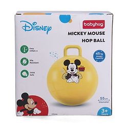 Babyhug Disney HOP Ball 58 cm - Yellow| Bounce Rubber Hop Ball| Jumping & Bouncing Ball For Boys Girls| Indoor & Outdoor Activity Toy| Best Activity Gift For Kids| BIS Certified| 45kg Weight Capacity