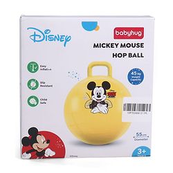Babyhug Disney HOP Ball 58 cm - Yellow| Bounce Rubber Hop Ball| Jumping & Bouncing Ball For Boys Girls| Indoor & Outdoor Activity Toy| Best Activity Gift For Kids| BIS Certified| 45kg Weight Capacity