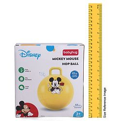 Babyhug Disney HOP Ball 58 cm - Yellow| Bounce Rubber Hop Ball| Jumping & Bouncing Ball For Boys Girls| Indoor & Outdoor Activity Toy| Best Activity Gift For Kids| BIS Certified| 45kg Weight Capacity
