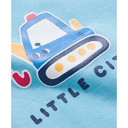 Babyhug 100% Cotton Interlock Knit Onesies With Vehicle Print Pack Of 3 - Yellow White & Blue