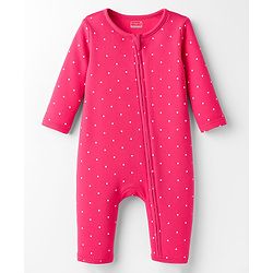 Babyhug 100% Cotton Knit Full Sleeves Rompers With Floral & Polka Dot Print Pack of 2 - Navy Blue & Pink