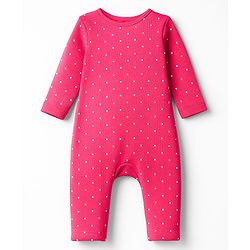 Babyhug 100% Cotton Knit Full Sleeves Rompers With Floral & Polka Dot Print Pack of 2 - Navy Blue & Pink