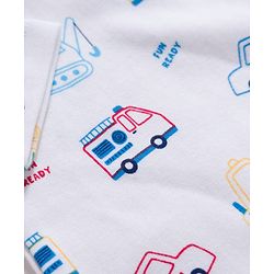Babyhug 100% Cotton Knit Full Sleeves Romper With Vehicle Print Pack of 2 - Yellow & White