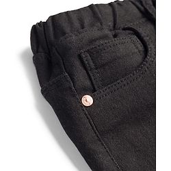Babyhug Full Length Washed Denim Joggers With Stretch - Black