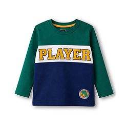 Babyhug Cotton Knit Full Sleeves T-Shirt With Text Print - Green