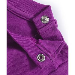 Babyhug Cotton Knit Full Sleeves Night Suit With Floral Print - Purple