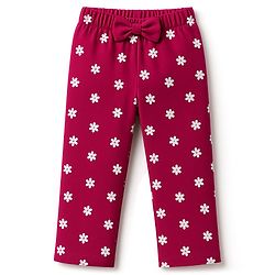 Babyhug Cotton Knit Full Sleeves Night Suit With Floral Print & Text Print - Maroon