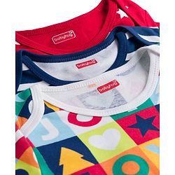 Babyhug 100% Cotton Knit Full Sleeves Striped Onesies with Star Print Pack of 3 - Multicolor