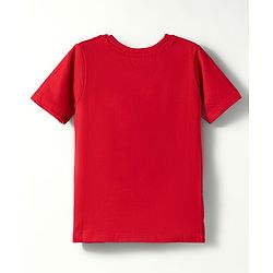 Babyhug 100% Cotton Single Jersey Knit Half Sleeves T-Shirt With Animal Print Pack Of 3 - Red Navy Blue & Yellow