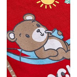 Babyhug 100% Cotton Single Jersey Knit Half Sleeves T-Shirt With Animal Print Pack Of 3 - Red Navy Blue & Yellow