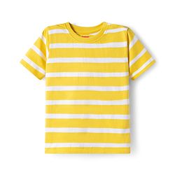 Babyhug 100% Cotton Single Jersey Knit Half Sleeves T-Shirt With Animal Print Pack Of 3 - Red Navy Blue & Yellow