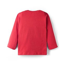 Babyhug 100 % Cotton Knit Full Sleeves T-Shirt with Stripes & Animal Print Pack of 3 - Red & Navy Blue