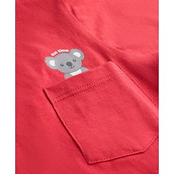 Babyhug 100 % Cotton Knit Full Sleeves T-Shirt with Stripes & Animal Print Pack of 3 - Red & Navy Blue