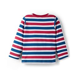 Babyhug 100 % Cotton Knit Full Sleeves T-Shirt with Stripes & Animal Print Pack of 3 - Red & Navy Blue