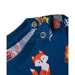 Babyhug 100 % Cotton Knit Full Sleeves T-Shirt with Stripes & Animal Print Pack of 3 - Red & Navy Blue
