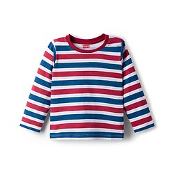 Babyhug 100 % Cotton Knit Full Sleeves T-Shirt with Stripes & Animal Print Pack of 3 - Red & Navy Blue