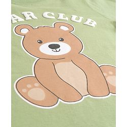 Babyhug 100% Cotton Full Sleeves T-Shirt With Animal Print - Olive Green