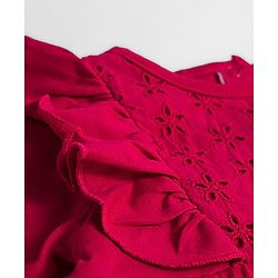Babyhug 100% Cotton Knit Full Sleeves Solid Top - Red