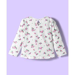 Babyhug 100% Cotton Single Jersey Knit Full Sleeves T-Shirt With Floral & Animal Print Pack Of 3 - Navy Blue Pink & White