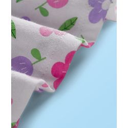 Babyhug 100% Cotton Single Jersey Knit Full Sleeves Top With Floral Print - Pink & White