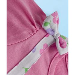 Babyhug 100% Cotton Single Jersey Knit Full Sleeves Top With Floral Print - Pink & White