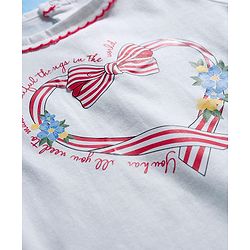 Babyhug 100% Cotton Knit Full Sleeves Top with Heart Print - White