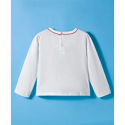 Babyhug 100% Cotton Knit Full Sleeves Top with Heart Print - White