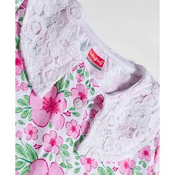 Babyhug 100% Cotton Knit Full Sleeves Top with Floral Print - Multicolor