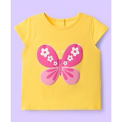 Babyhug 100% Cotton Knit Half Sleeves T-Shirts with Floral & Butterfly Print Pack of 5 - Multicolor