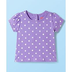 Babyhug 100% Cotton Knit Half Sleeves T-Shirts With Floral & Polka Dot Print Pack of 5 - Multicolor