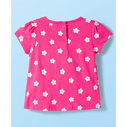 Babyhug 100% Cotton Knit Half Sleeves T-Shirts With Floral & Polka Dot Print Pack of 5 - Multicolor