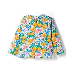 Babyhug 100% Cotton Knit Full Sleeves Top with Floral Print - Multicolor