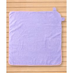 Babyhug Terry Woven Hooded Towel With Bear Applique & Embroidery L 76 x B 76 cm - Lavender