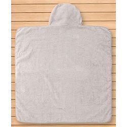 Babyhug Cotton Terry Woven Hooded Bath Towel with Elephant Print L 73 x B 73 cm - Light Grey
