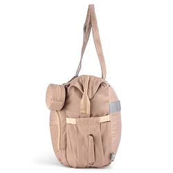 Babyhug 2-in-1 Premium Quilted Multifunctional Tote & Backpack for Travel-  Beige| Convertible Carry| Independent Shoe Compartment| Dry & Wet Separation|Insulated Bottle Pouch|Large Capacity Organizer