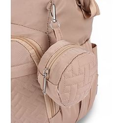 Babyhug 2-in-1 Premium Quilted Multifunctional Tote & Backpack for Travel-  Beige| Convertible Carry| Independent Shoe Compartment| Dry & Wet Separation|Insulated Bottle Pouch|Large Capacity Organizer