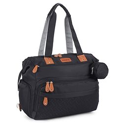 Babyhug 2-in-1 Premium Quilted Multifunctional Tote & Backpack for Travel-  Beige| Convertible Carry| Independent Shoe Compartment| Dry & Wet Separation|Insulated Bottle Pouch|Large Capacity Organizer