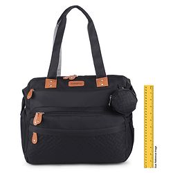 Babyhug 2-in-1 Premium Quilted Multifunctional Tote & Backpack for Travel-  Beige| Convertible Carry| Independent Shoe Compartment| Dry & Wet Separation|Insulated Bottle Pouch|Large Capacity Organizer