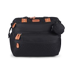 Babyhug 2-in-1 Premium Quilted Multifunctional Tote & Backpack for Travel-  Beige| Convertible Carry| Independent Shoe Compartment| Dry & Wet Separation|Insulated Bottle Pouch|Large Capacity Organizer