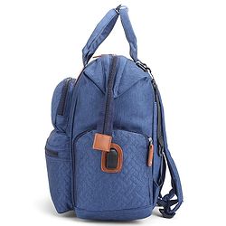 Babyhug Multipurpose Structured Diaper Backpack| Wide Opening Frame| Multi-Pocket Organizer| Dual Carry Handles| Wipes Dispenser| Charger Cable Opening| Stroller Clip - Blue